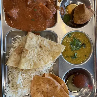 a tray of indian food