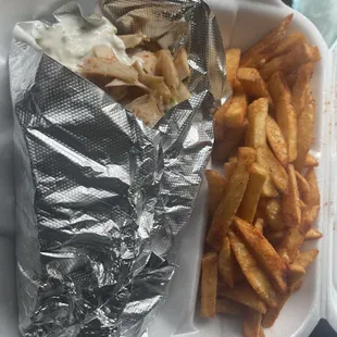 Pita and fries