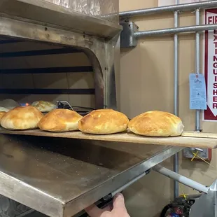 Fresh baked bread straight from their Turkish Oven