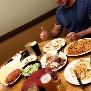 Steak and shrimp to share.... all extras included with every meal.