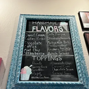 a chalkboard menu