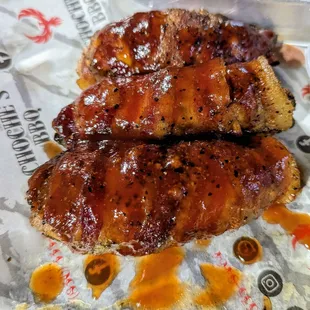 Texas Twinkies: brisket and cream cheese stuffed jalapenos wrapped in bacon