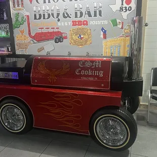 This smoker has rims. Really