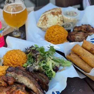 a variety of food on a table