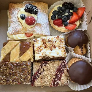 a variety of desserts