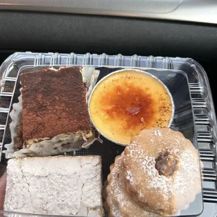 Tiramisu, creme brulee, lemon bar and dulce de leche cookies
