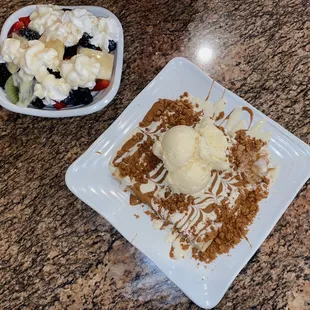 Choco Fruit Salad and Lotus Crepe