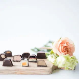Seasonal Item: 9pc Gemstone Truffle Box--new flavors: Double Cheese, Toasted Mac Nut, Rose Cardamom, Haskap Jam, Acai Blueberry Jam