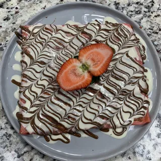 White Choco Covered Strawberry Crepe