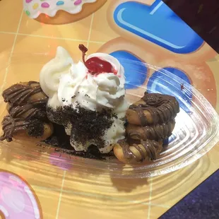 Nutella mini donut sundae