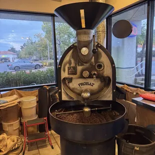 Old coffee roaster, this is actually super neat.
