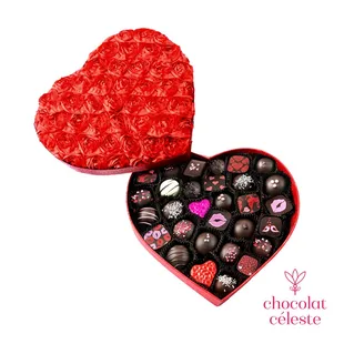 a heart shaped box of chocolates