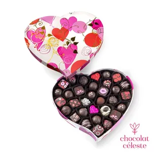 a heart shaped box of chocolates