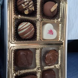 six different types of chocolates