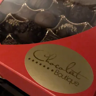 a red box of chocolates