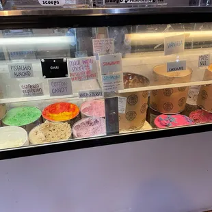 Some of the ice cream flavors.