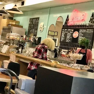 Old time soda and ice cream counter inside