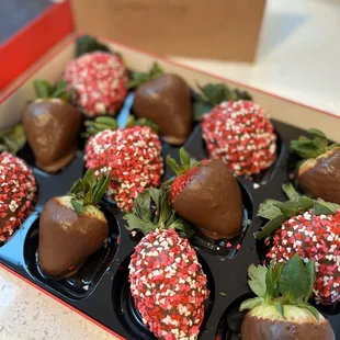 Chocolate covered strawberries. Delish!