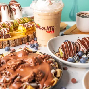 a variety of desserts on a table