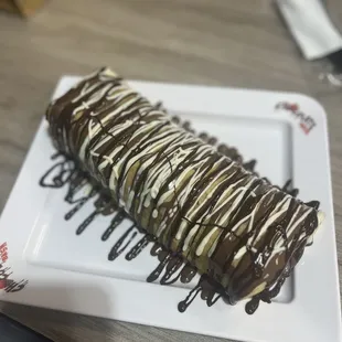 a chocolate covered dessert