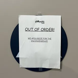 Fake &quot;Out-of-Order&quot; sign to avoid paying customers from using restroom!