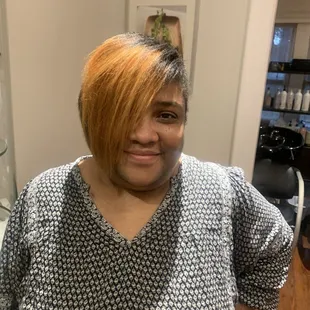 I volunteer for V for victory.  Made another lady smile.  Sunset color