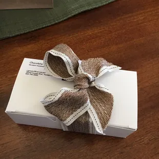 a gift wrapped in burlock