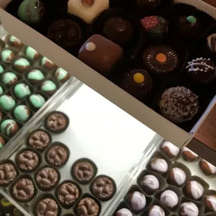 a variety of chocolates