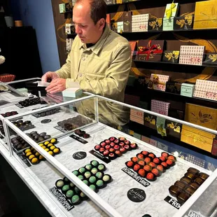 a man working at a counter