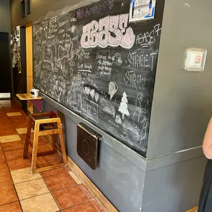 a blackboard with writing on it