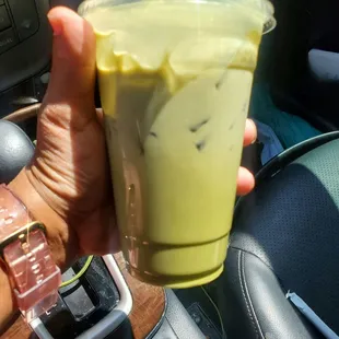 Iced matcha latte