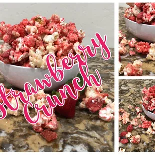 Strawberry crunch popcorn