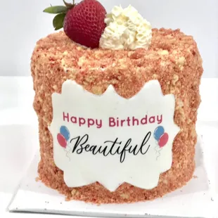 Mini Strawberry Crumble cake