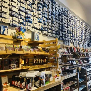 shelves of chocolate covered goods in a store