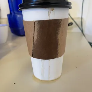 Coffee cup leaked and was unable to enjoy this experience!