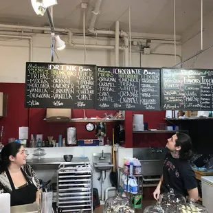 Menu and friendly staff