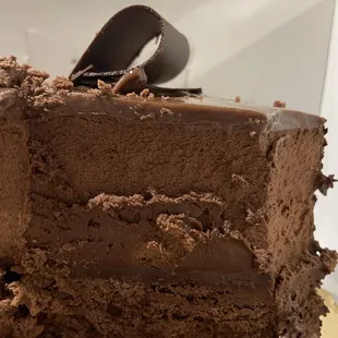 a piece of chocolate cake
