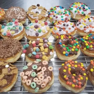 Candy and cereal covered donuts: $1.50