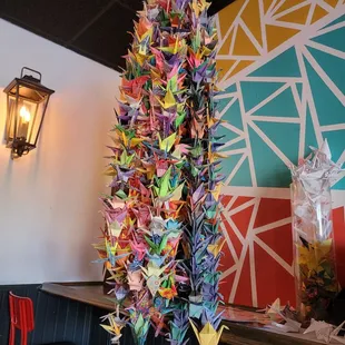 Origami is a theme throughout the shop