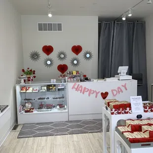 a display of valentine's day treats