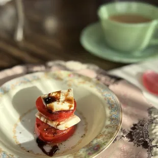 Afternoon tea- caprese and pumpkin chai