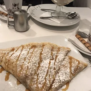 Bananas, Walnuts and Caramel Crepe