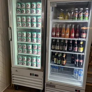 Display case for take home items for purchase - pints of ice cream &amp; sodas