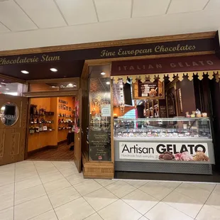 the entrance to the store
