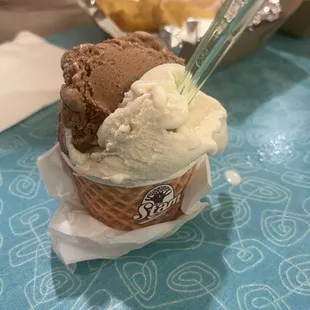Chocolate amaretto and &quot;Elvis&quot; peanut butter and banana.