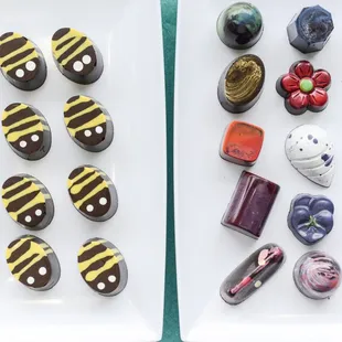 Assorted hand painted truffles