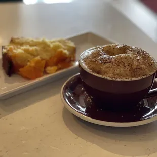 6 oz. Cappuccino and Orange cake