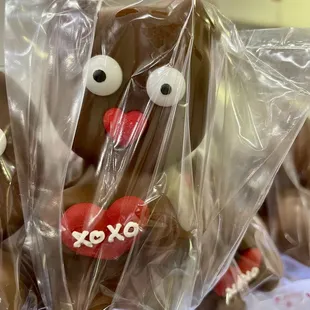 a close up of chocolate covered cookies