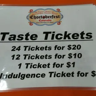 Ticket prices