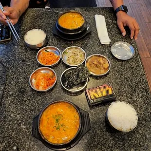 Extra spicy seafood tofu soup